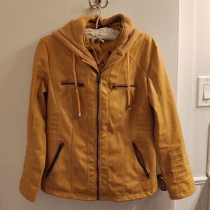 Newbestyle Yellow Lined, Hooded Jacket - Small